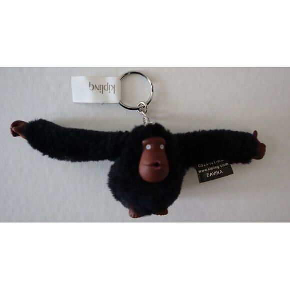 Kipling 0523-001 Davina Small Black Monkey Key Chain - Picture 1 of 3